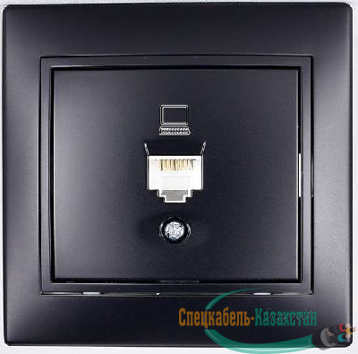 Розетка компьютерная 1-м СП Мира RJ45 черн.бархат LEZARD 701-4242-139