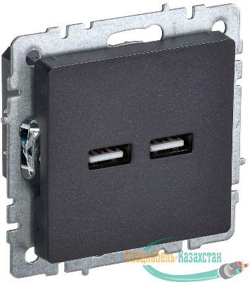 Розетка BRITE USB A+A 3.1А РЮ10-1-БрЧ механизм черн. IEK BR-U21-D31-K02