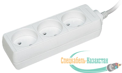 Удлинитель 3х1.5м без заземл. 10А IP20 У3 2P ИЭК WYP10-06-03-01-N