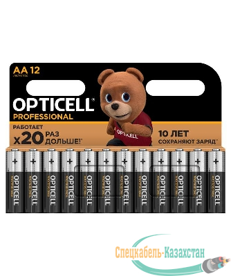 Элемент питания алкалиновый AA/LR6 (блист. 12шт) Professional Opticell 5052005