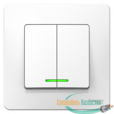 Выключатель 2-кл. СП BLANCA (сх.5) 10А 250В с подсветкой бел. SchE BLNVS010511