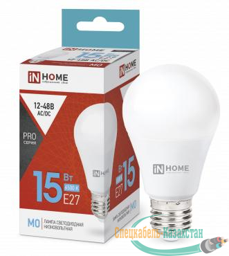 Лампа светодиодная низковольтная LED-MO-PRO 15Вт грушевидная 6500К холод. бел. E27 1200лм 12-48В IN HOME 4690612036366