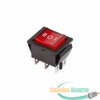 Выключатель клавишный 250В 15А (6с) ON-OFF-ON RWB-509 SC-767 красн. с подсветкой и нейтралью Rexant 36-2390