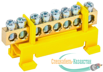 Шина PE "земля" на DIN-изол. "Стойка" ШНИ-6х9-8-С-Ж ИЭК YNN10-69-8P-K05