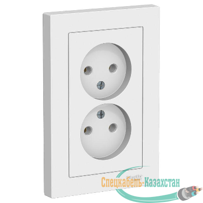 Розетка 2-м ATLAS DESIGN без заземл. 16А в сборе бел. SchE ATN000120