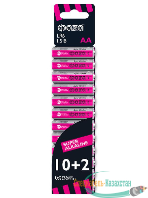 Элемент питания алкалиновый LR6 Super Alkaline SBL-10+2 (уп.12шт) ФАZА 2854582