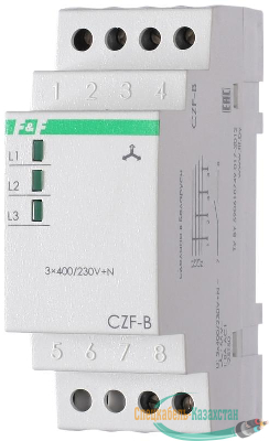 Реле контроля фаз CZF-B (3х400/230+N 8А 1перекл. IP20 монтаж на DIN-рейке) F&F EA04.001.002