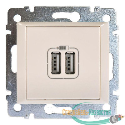 Механизм розетки 1-м USB 2мод. СП Valena сл. кость (DIY-упак.) Leg 694372