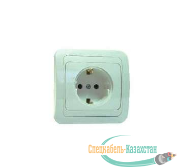 Розетка 1-м СП Mimoza 16А IP20 с заземл. бел./бел. керам. основание Makel 12008
