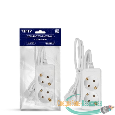 Удлинитель 2х3м с заземл. 16А 3х1 TOKOV ELECTRIC TKE-C01-BU2-3-1-Z