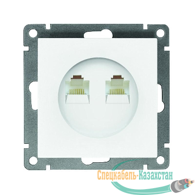 Розетка компьютерная 2-м СП Афина RJ45 кат.5E механизм бел. Universal A1086
