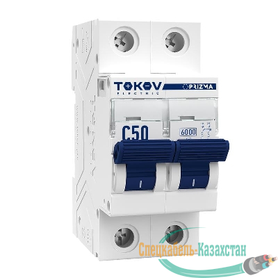 Выключатель автоматический модульный 2П 50А 6кА х-ка C TOKOV Electric TKE-PZ60-MCBI-2-50-C
