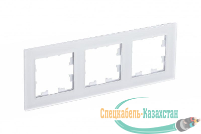 Рамка 3-м ATLASDESIGN NATURE мат. стекло бел. SchE ATN330103