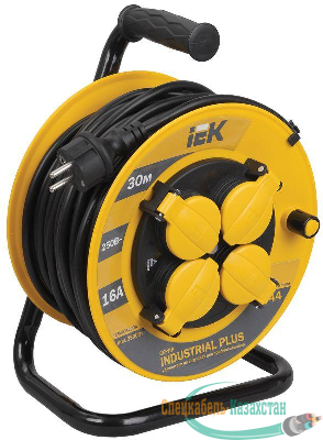 Удлинитель на катушке 4х30м с заземл. 16А IP44 УК30 "Industrial plus" с термозащ. 3х1.5 ИЭК WKP15-16-04-30-44