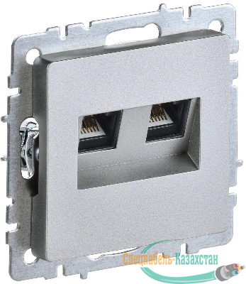 Розетка компьютерная двойная СП RJ45 кат.5E BRITE РК10-2-БрА механизм алюм. IEK BR-K20-1-K47