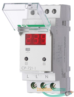 Реле напряжения CP-721-1 (однофазное; цифровая индикация; напряжение питания 50-450В контакт 1NO 63А встроен. таймер регистрация аварий в памяти индикация текущего напряжения) (аналог УЗМ) F&F EA04.009.013