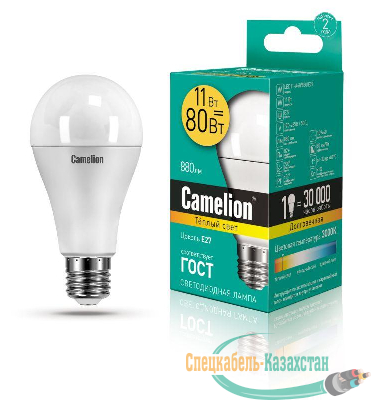 Лампа светодиодная LED11-A60/830/E27 11Вт грушевидная 3000К тепл. бел. E27 840лм 220-240В Camelion 12035