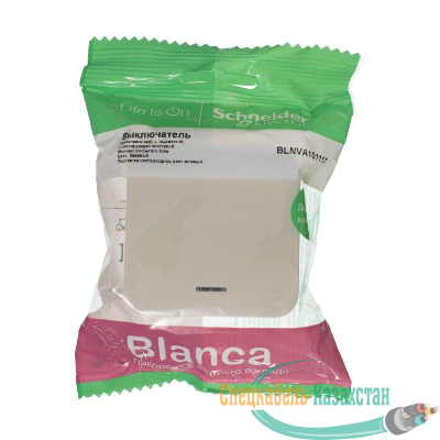 Выключатель 1-кл. ОП BLANCA (сх.1) 10А 250В изол. пласт. с подсветкой беж. SchE BLNVA101117