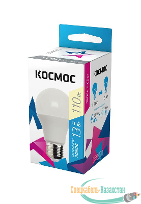 Лампа светодиодная A60 13Вт 3000К E27 220В КОСМОС LkecLED13wA60E2730