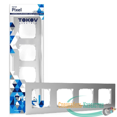 Рамка 4-м Pixel универс. алюм. TOKOV ELECTRIC TKE-PX-RM4-C03