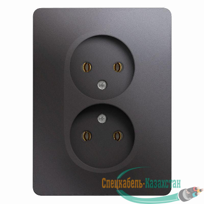Розетка 2-м СП Glossa 16А IP20 без заземл. в сборе графит SchE GSL001320