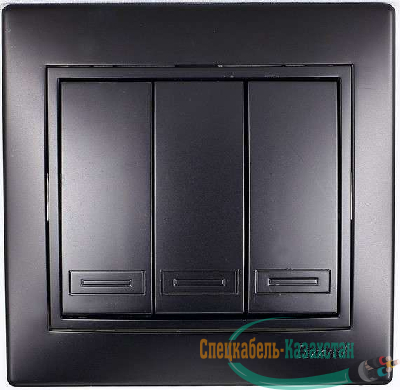 Выключатель 3-кл. СП Мира 10А IP20 черн. бархат LEZARD 701-4242-109