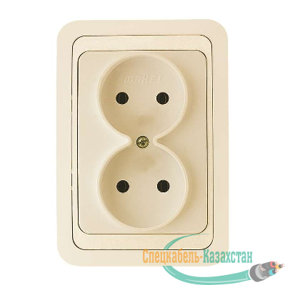 Розетка 2-м СП Mimoza 16А IP20 без заземл. крем/крем. Makel 25017