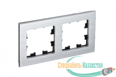 Рамка 2-м ATLASDESIGN NATURE металл серебр. SchE ATN312102