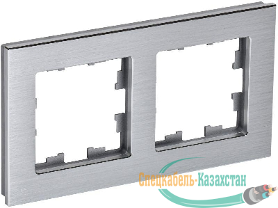Рамка 2-м BRITE РУ-2-1-БрА металл алюм. IEK BR-M22-M-K47