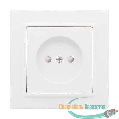 Розетка 1-м СП Минск 10А защ. шторки без заземл. бел Basic EKF ERR10-022-100