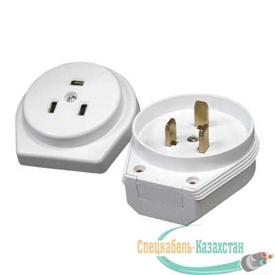 Разъем РШ-ВШ 32А 250В 2Р+РЕ скрыт. уст. бел. UNIVersal 1236