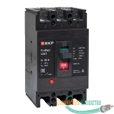 Выключатель автоматический 3п 20А 15кА LS63 ProPact EKF mccb-63-15-3-20-ls
