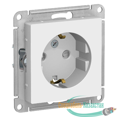 Механизм розетки 1-м СП ATLAS DESIGN с заземл. защ. шторки 16А бел. SchE ATN000145