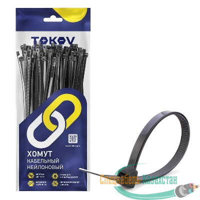 Хомут кабельный нейлоновый черн. 3.6х200 (уп.100шт) TOKOV ELECTRIC TKE-HNS-3.6-200-B/100