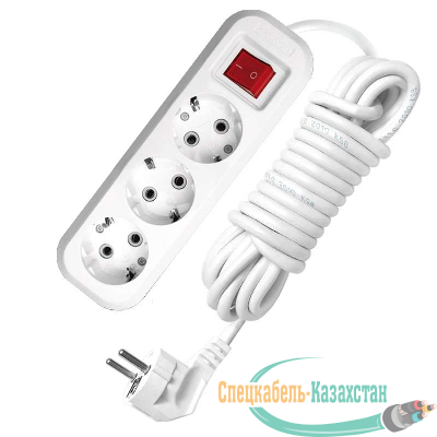 Удлинитель 3х5м с заземл. 16А IP20 S-303 с выкл. ПВС 3х1 UNIVersal 9631987