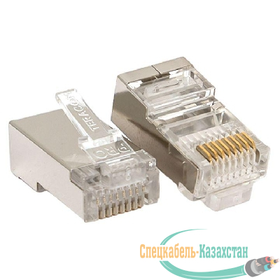 Коннектор RJ45 (8P8C) кат.5E экранир. 30мкд универс. (уп.20шт) TERACOM PRO EKF TRP-PLUG-5EFTP-20