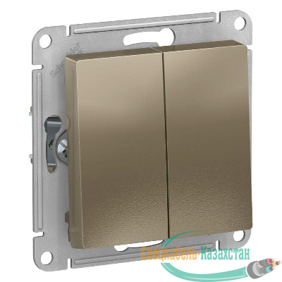 Механизм переключателя 2-кл. ATLAS DESIGN (сх.6) 10АХ шампань SchE ATN000565